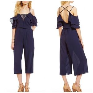 GB Gianni Bini Cold Shoulder Crop Jumpsuit